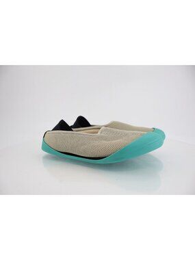 Mahabis Summer Gray Mesh Slippers 6.5 Tan Green Flats Detachable Sole Rubber